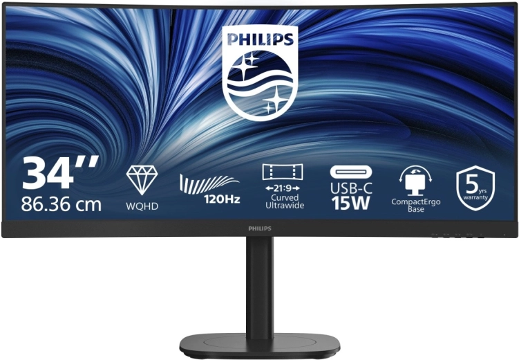 Monitor Philips 34B2N3500C 34" gebogen