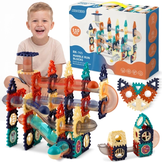 Ricokids constructiebaan met knikkers en glijbaan