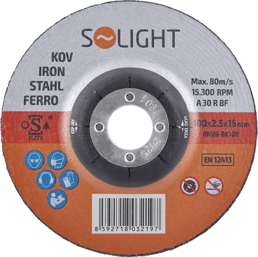 Solight slijpschijf voor staal 100 × 2,5 × 16 mm