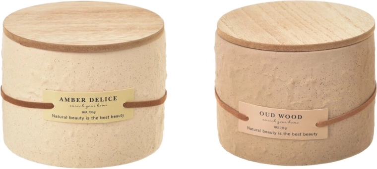 Geurkaars in keramische pot met houten deksel 230 g