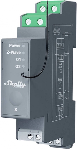 Shelly Qubino Pro tweekanaals relais voor DIN-rail