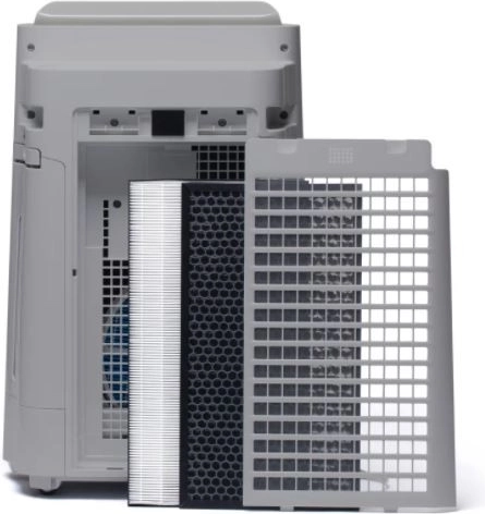 3-traps filtering: voorfilter, koolstof, HEPA