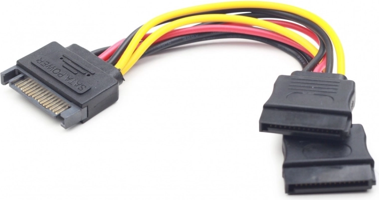 SATA-voedingskabel naar 2× SATA, 15 cm