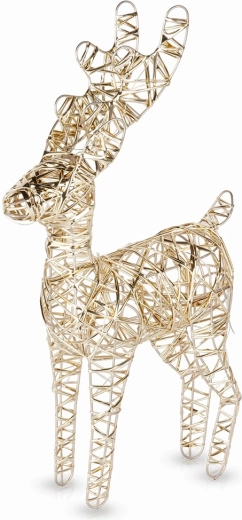 Verlichte gouden rendier 30 LED 37 cm