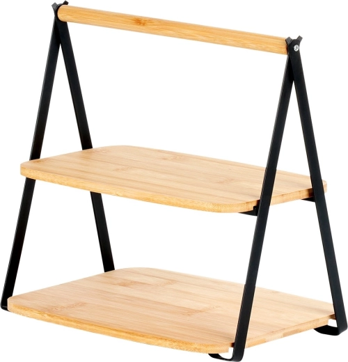 Stabiel metalen frame en bamboe planken
