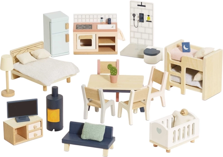 Grote houten meubelset voor het Le Toy Van-poppenhuis