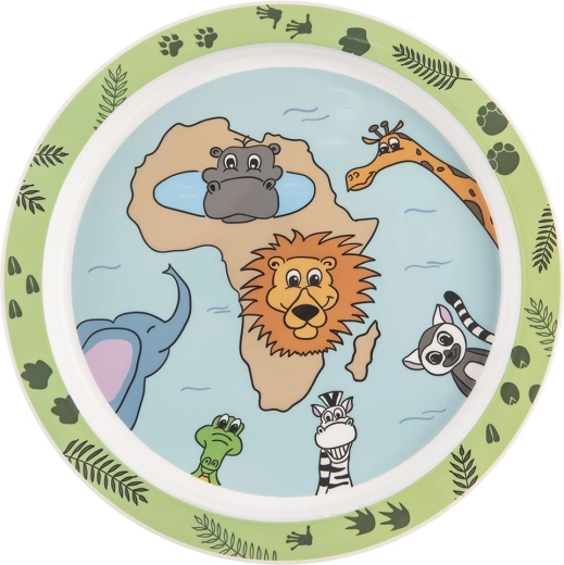 Kinder ondiep kunststof bord safari 21,5 cm