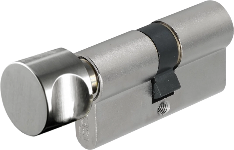 Cilinderslot 30/35 met knop, beveiligingsklasse 3, ISEO F6, nikkel