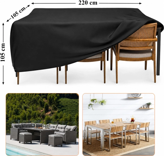 Waterdichte beschermhoes voor tuinmeubelen en cateringtafel 220 × 105 × 105 cm