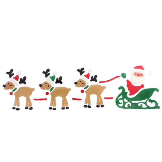 Kerstboom en slee met rendieren voor een feestelijk tafereel