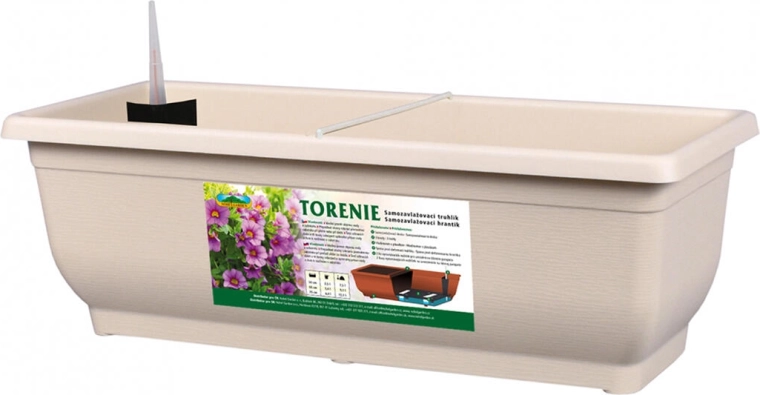 Zelfbewaterende bloembak Torenie Modern 50 cm lichtbruin