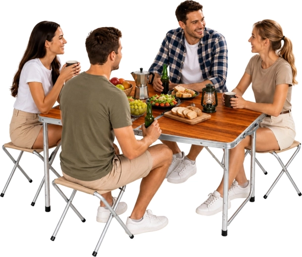 Set voor 4 personen: tafel + 4 krukjes