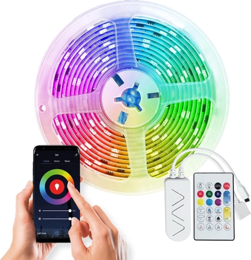 Solight slimme WiFi-ledstrip RGB 5 m met adapter en afstandsbediening