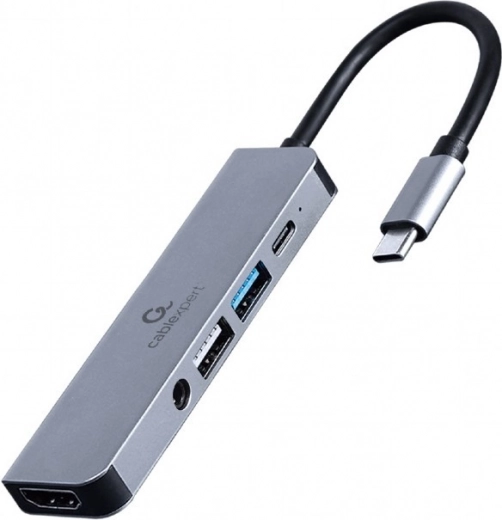 USB‑C-adapter 5-in-1 met PD, HDMI, audio, USB 3.1 en USB 2.0