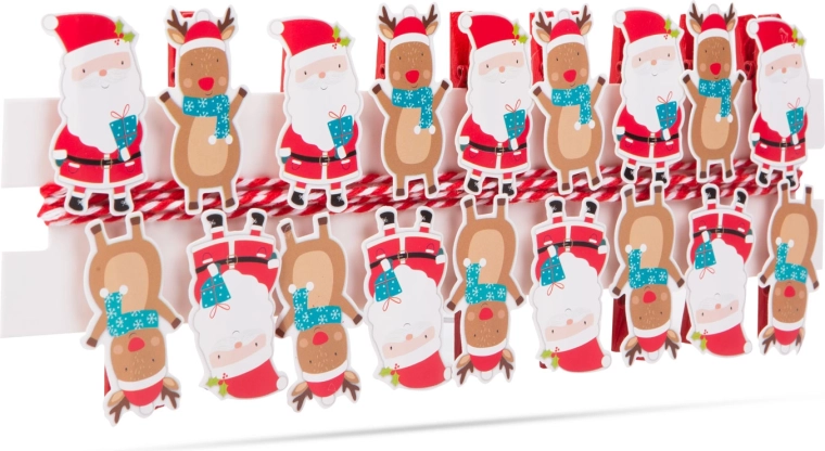 Kerstknijpers met lint en Sinterklaas - 18 stuks