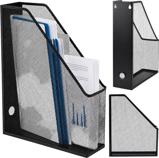 Metalen staande documentorganizer A4, zwart - 1 stuk