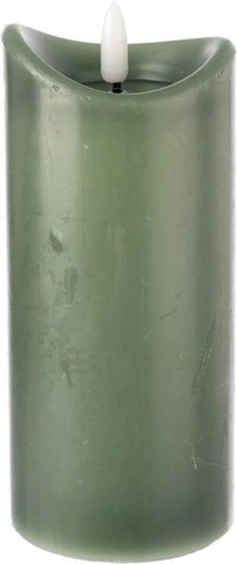 Groene LED-kaars met timer 15 cm