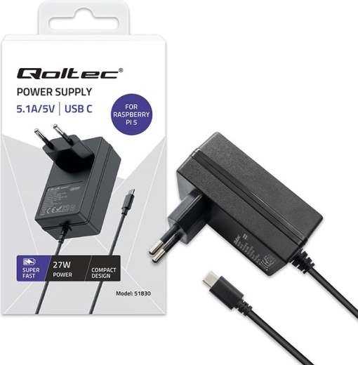 Lader Super FAST PD voor Raspberry Pi 5 met USB-C 27W