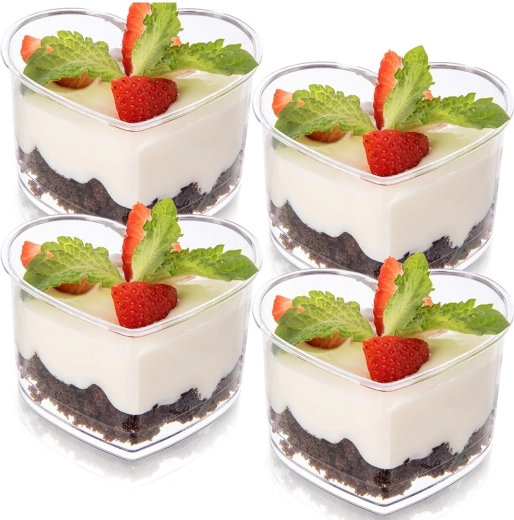 Hartvormige bekers voor desserts en hapjes 130 ml, 4 st.