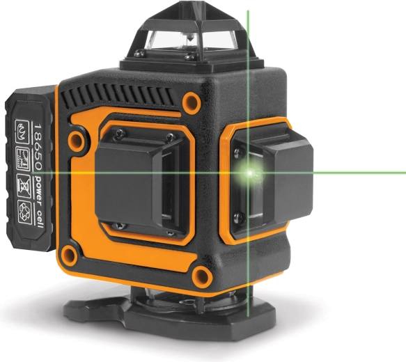 Handy 3D/360° kruislijnlaser met groene straal en accessoires