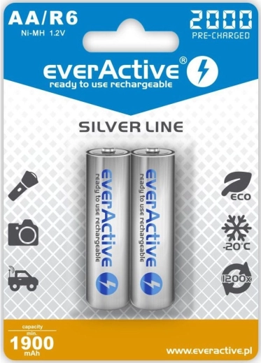 Oplaadbare batterijen AA R6 2000 mAh ready to use, 2 stuks
