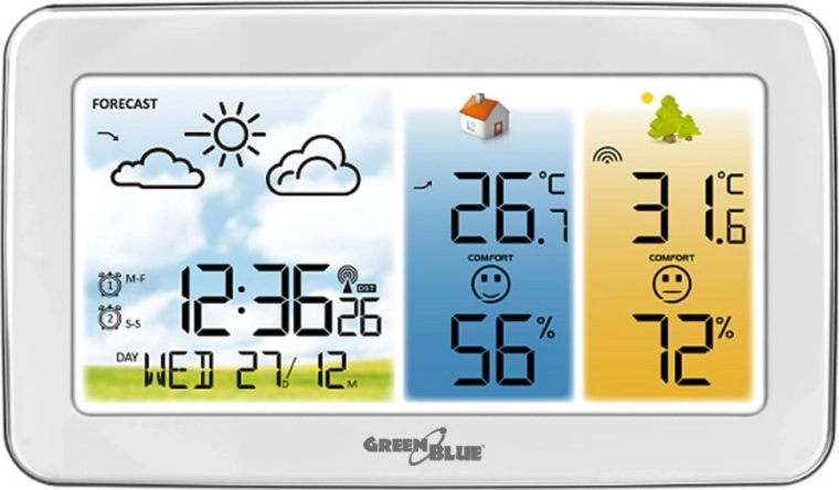 Draadloos weerstation GreenBlue met kleurendisplay