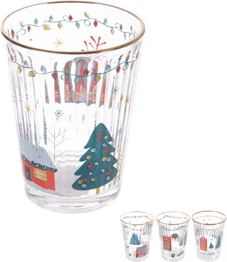 Kerstglas 500 ml (13 cm), mix van 4 designs