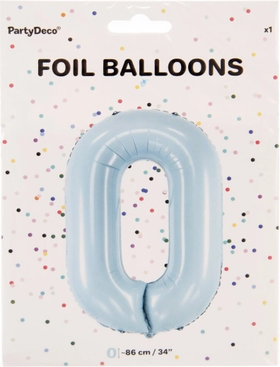 Folieballon cijfer 0 86 cm – Blauw