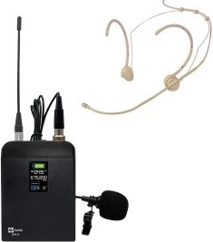 Lavalier- en headsetmicrofoon inbegrepen