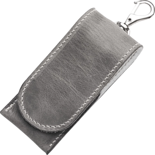 MKM leren tool pouch leren etui voor EDC – grijs/wit