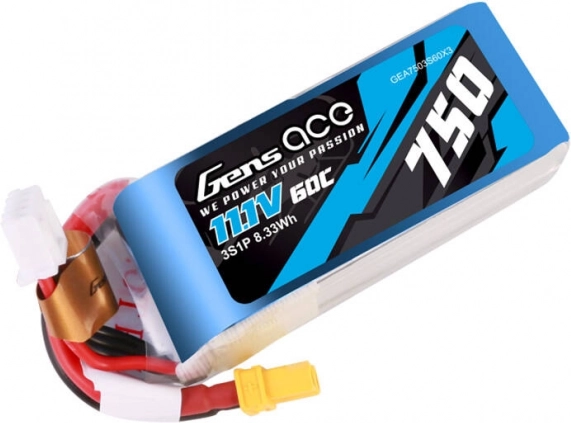 LiPo-accu 3S 11,1 V 750 mAh 60C met XT30-connector Gens Ace