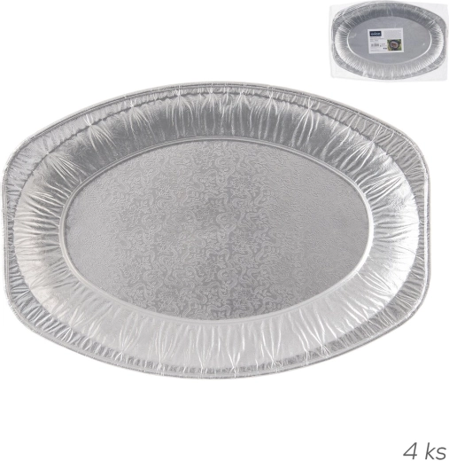 Aluminium serveer- en grillschaal 33 × 23 cm (4 stuks)