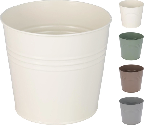 Decoratieve metalen bloempot 13 cm – mix van kleuren