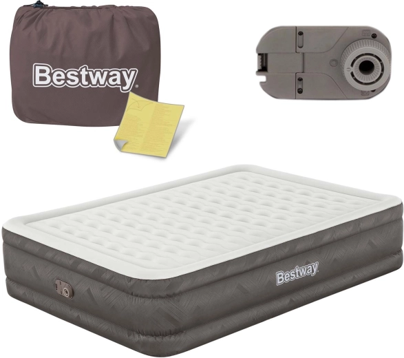Opblaasbaar luchtbed met ingebouwde elektrische pomp 203 × 152 × 46 cm BESTWAY