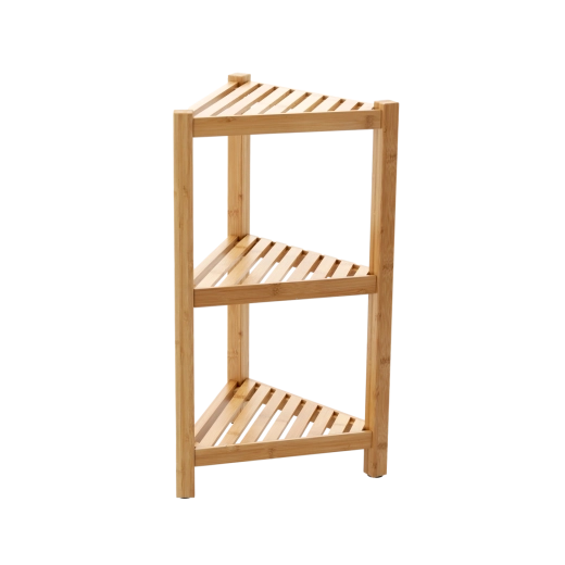 Bamboe hoekrek met 3 planken 34 × 34 × 60 cm