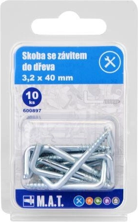 Skroefhaak voor hout 40 × 3,2 mm, verzinkt (10 stuks)