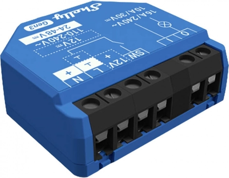 Slim relais-schakelaar Shelly 1 Gen3 met Wi‑Fi en Bluetooth