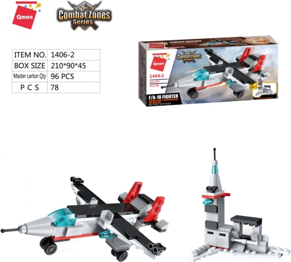 Qman Aircraft Carrier 1406-2 Jachtvliegtuig F/A-18 2-in-1
