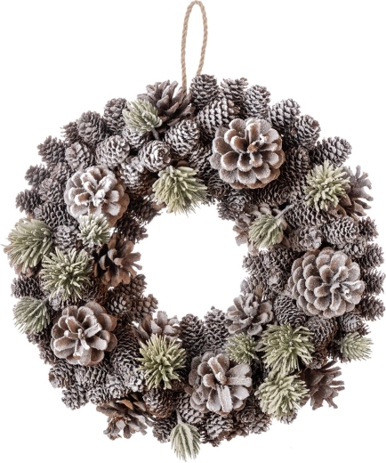 Winterkrans dennenappels SNOW 35 cm