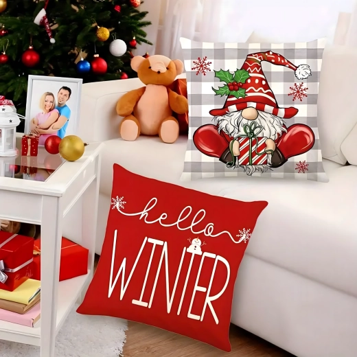 Kerstdecoratieve kussenhoezen 45 × 45 cm, 4 stuks