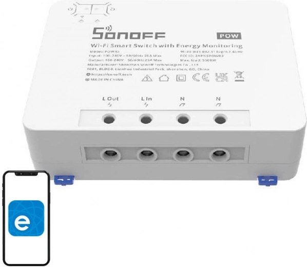 Slimme schakelaar Sonoff Wi-Fi met energiemeting