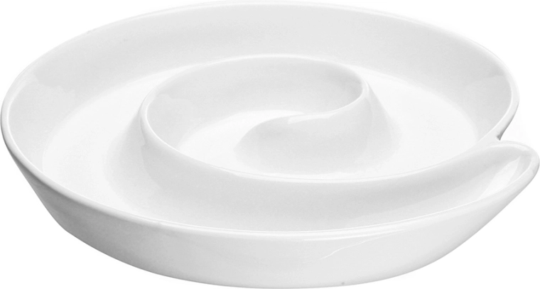 Reguliere porseleinen serveerschaal „slak” 20 cm crème