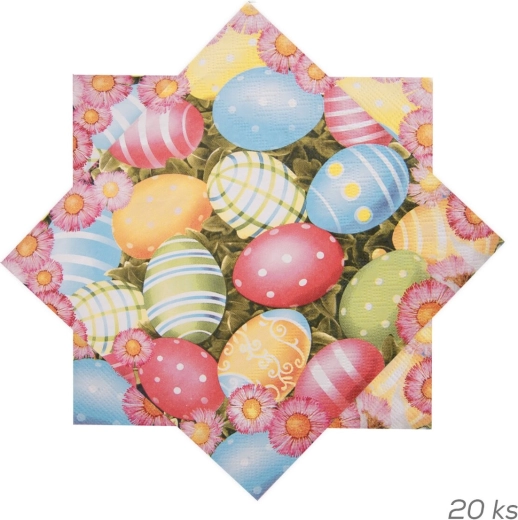 Papieren paasservetten met eierenmotief 33 × 33 cm 20 stuks