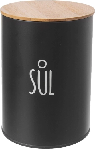 Minimalistisch zwart design met duidelijke aanduiding „Zout“
