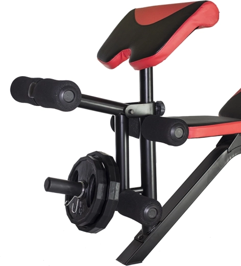 Geïntegreerde preacher curl en beentrainer