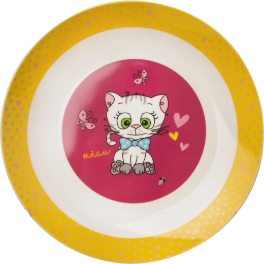 Kinder ondiep portiebord Katten 21 cm