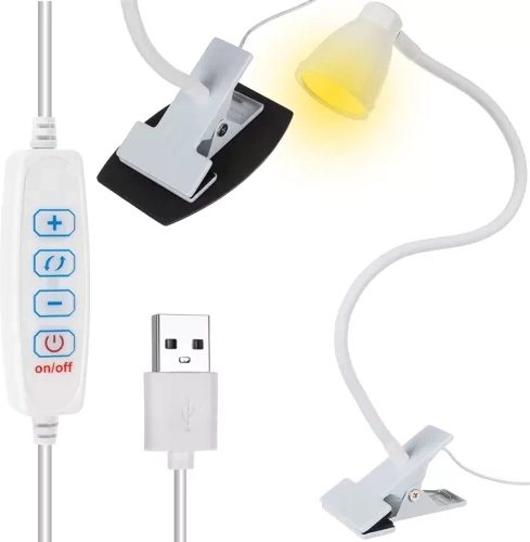 Witte bureaulamp met clip Izoxis