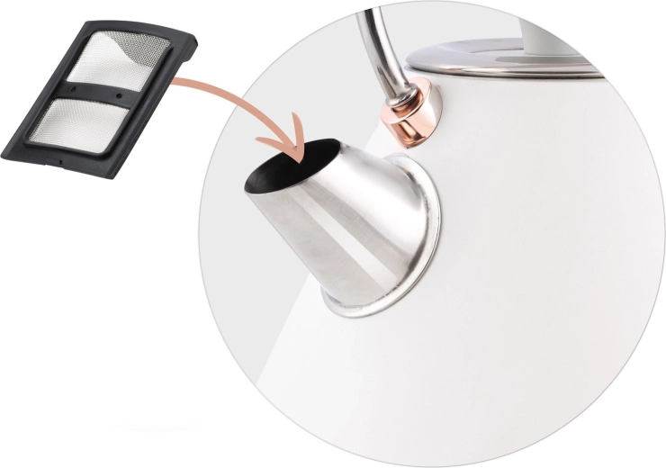 Metalen tuit met uitneembaar antikalkfilter