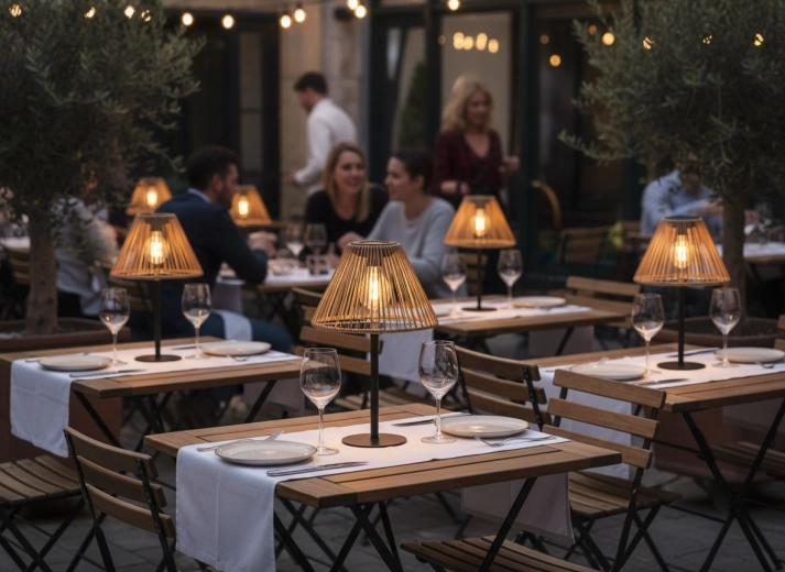 Sfeerverlichting voor dineren in de buitenlucht