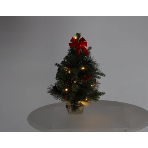 Kersttafelboom met 15 LED, 50 cm, rood - 1 stuk